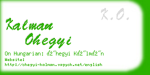 kalman ohegyi business card